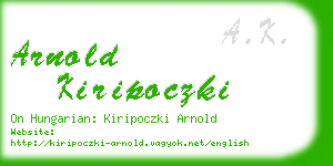 arnold kiripoczki business card